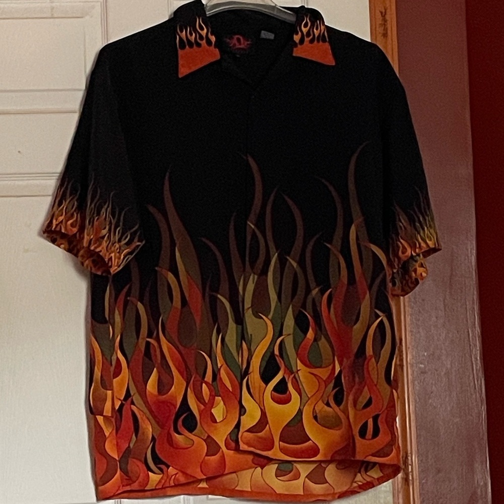 Flame Pattern Men's Shirt